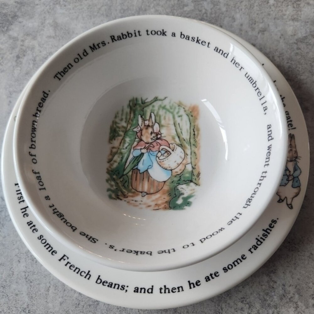 Peter  Rabbit Wedgewood plate and bowl set